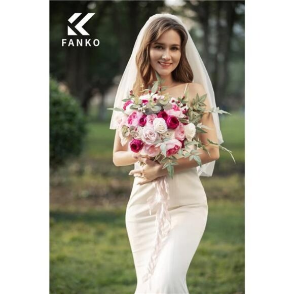 Rose Artificial Flowers: Silk Flower Light Pink Peony Artificial Flowers Bouquet - Picture 5 of 6